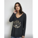 Tee shirt manches longues eyes noir