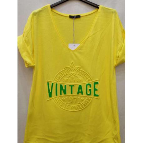 Tee shirt "vintage" Jaune Tee shirt "vintage" Jaune