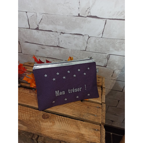 pochette coton "mon tresor"