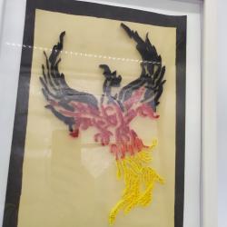 phoenix en papier roulé, taille 24X30cm