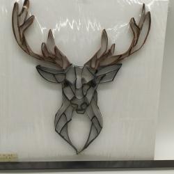 tête de cerf géométrique en papier sur toile 25X25 cm