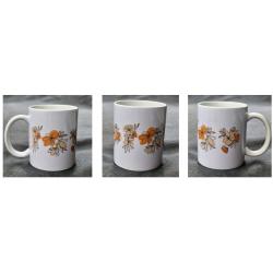 Mug / tasse en céramique fleurs oranges