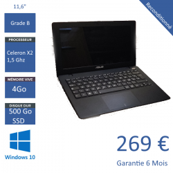 Pc portable asus x200ca 11,6″ 4Go mémoire,1,5Ghz, 500Go SSD