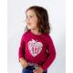 T-SHIRT BORDEAUX COTON BIO VISUEL POMME-COEUR BÉBÉ FILLE