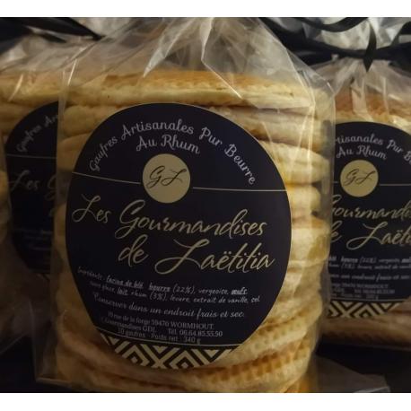 Gaufres Artisanales Pur Beurre au Rhum - Paquet de 10. Gaufres Artisanales Pur Beurre au Rhum - Paquet de 10.