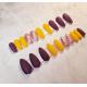 Press on nails Violet + Jaune Mat