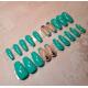 Press on nails turquoise + bijoux