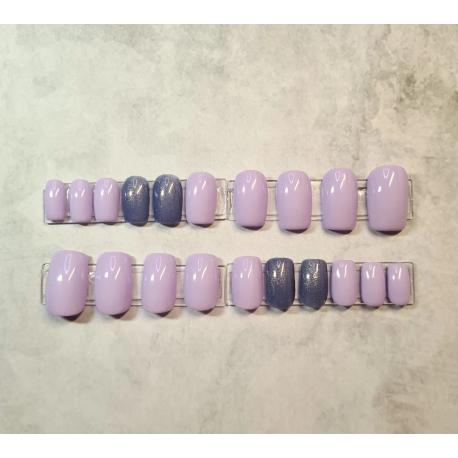 Press on nails lilas pailleté