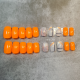 Press on nails orange fluorescent- décoré
