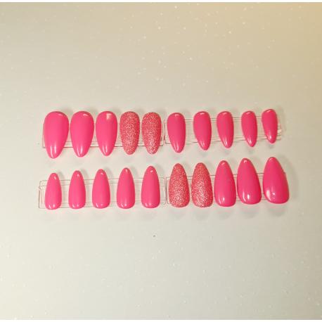 Press on nails Rose effet sucre