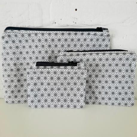 IDÉE CADEAU : Ensemble Fleuri Beige / Bleu foncé