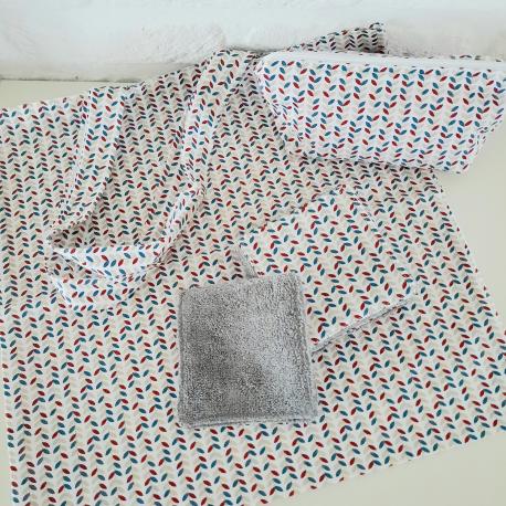 IDÉE CADEAU : Ensemble  Feuilles Rouge / Bleu