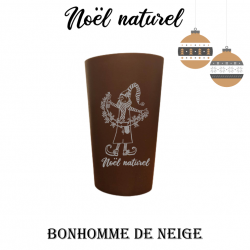 Mon gobelet en lin de Noël - Bonhomme de Neige