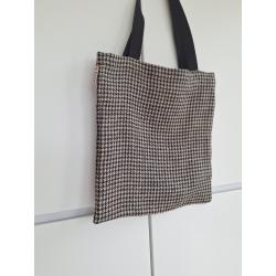 tote bag pied de poule noir