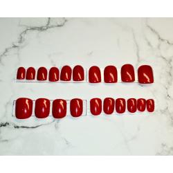 Press on nails rouge paillettes