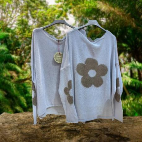 pull blanc fleur lurex pull blanc fleur lurex