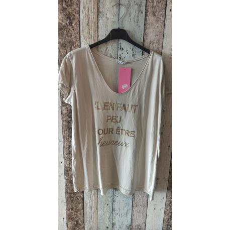 Tee shirt beige Tee shirt beige