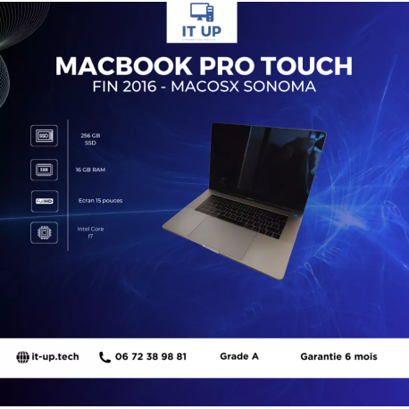 Macbook Pro 15 Touch, 256GB SSD, 16GB RAM, Intel Core i7