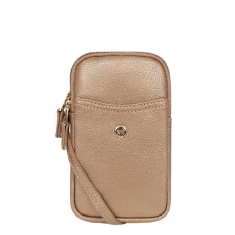 Pochette téléphone dorée HEXAGONA