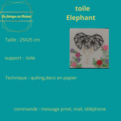toile elephant en papier roulé