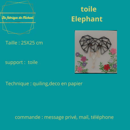 toile elephant en papier roulé