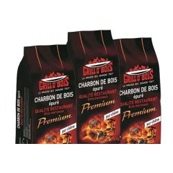 Lot de 3 Sacs Charbon de bois Grill O’ Bois – Épuré Premium