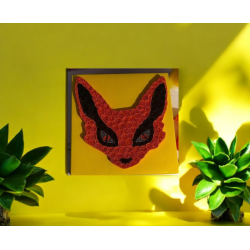 Renard en papier roulé sur toile 20X20 cm