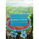 Boucles d'oreilles fleur bleu ciel à perles en papier roulé