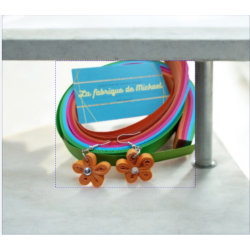 Boucles d'oreilles fleur orange à perle en papier roulé