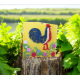 Toile Coq Français en papier roulé, taille 25X25cm