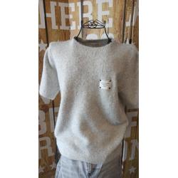 Pull sans manches gris clair