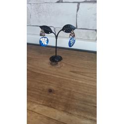 Boucles d'oreilles nacre bleue
