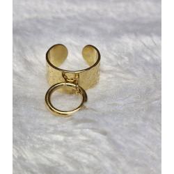 Bague doré anneau acier inoxydable