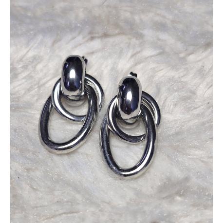 Boucle d'oreille anneaux acier inoxydable