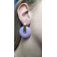 Boucle d'oreille violet acier inoxydable