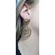 Boucle d'oreille violet acier inoxydable