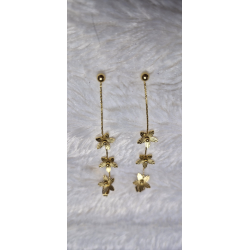Boucle d'oreille doré pendante acier inoxydable