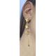 Boucle d'oreille doré pendante acier inoxydable