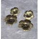 Boucle d'oreille doré pendante fleur  acier inoxydable