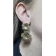 Boucle d'oreille doré pendante fleur  acier inoxydable
