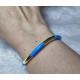 Bracelet bleu et doré acier inoxydable