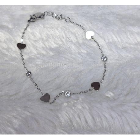 Bracelet coeur acier inoxydable