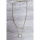 Collier fleur trèfle doré acier inoxydable