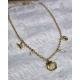Long collier coquillage acier inoxydable