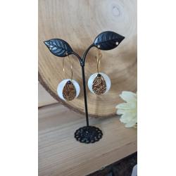 Boucles d'oreilles acier et nacre