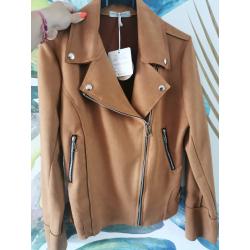 Veste en suedine camel