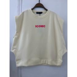 Sweat blanc creme " iconic"