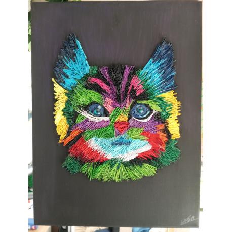 toile chat pop art en papier roulé 30X40cm toile chat pop art en papier roulé 30X40cm