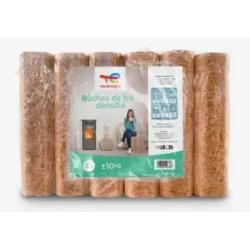 Bûches de bois densifiées