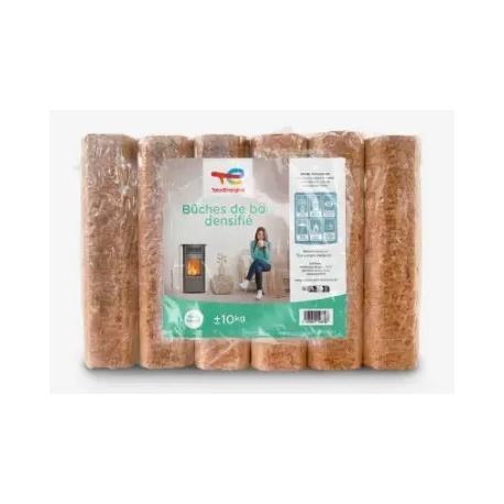 Bûches de bois densifiées